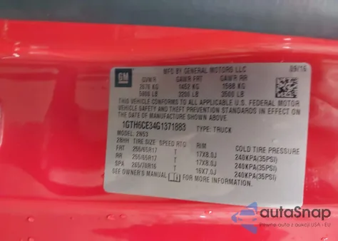 2016 GMC Canyon Sle из США, поврежденный, VIN 1GTH6CE34G1371883